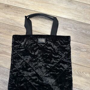 Victorias Secret Velour Black Tote Bag
